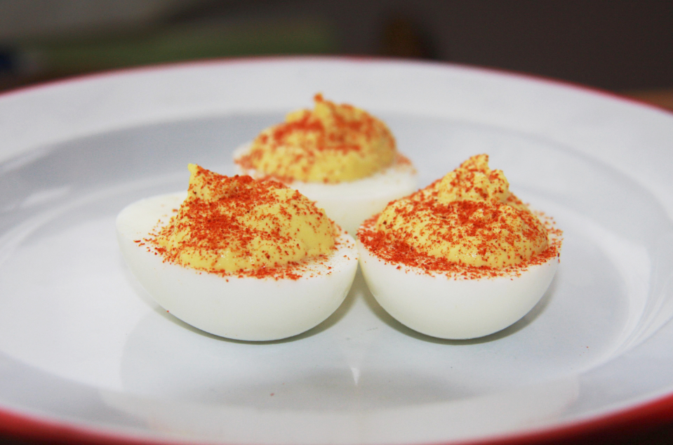 Deviled Eggs on a white plate