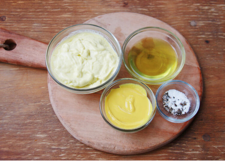 Ingredients for Nana's famous deviled eggs. 