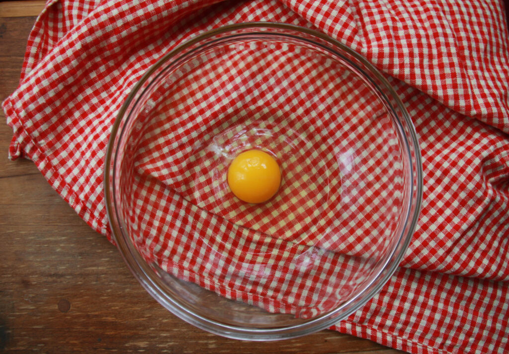 Egg Yolk in a bowl for mayonnaise